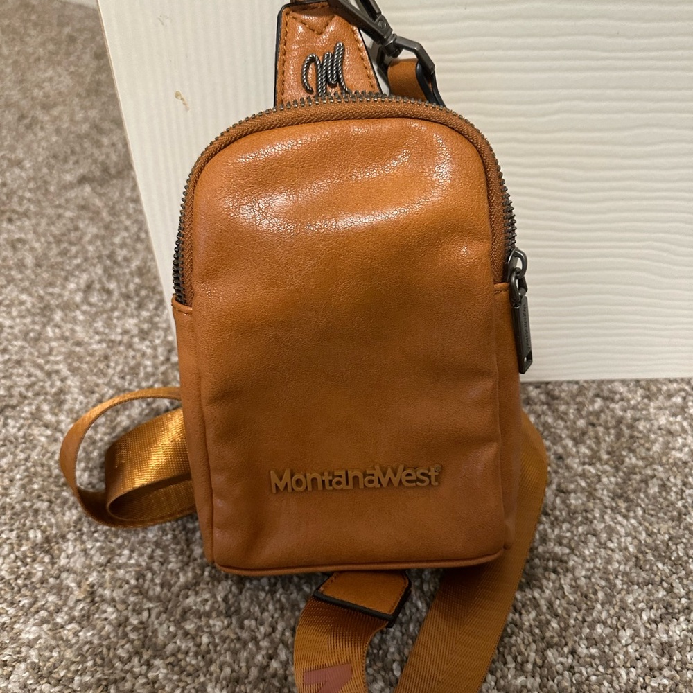 Montana West Brown Leather Belt Bag